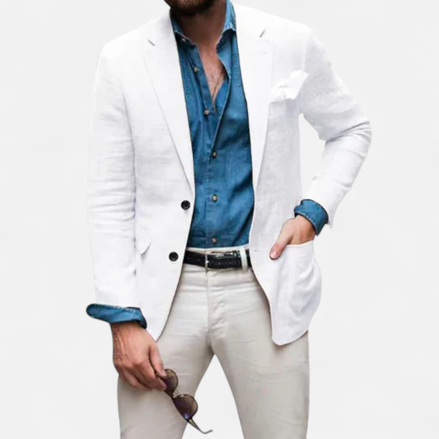 Velour Mode | Blazer en lin respirant pour homme