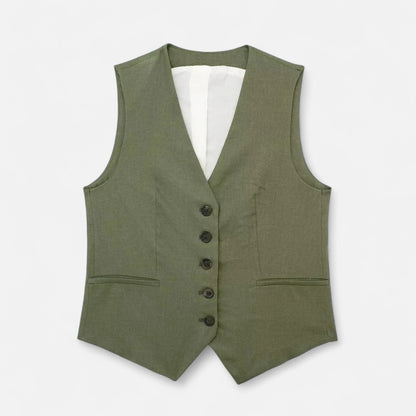 Velour Mode | Ensemble Femme Gilet + Short Taille Haute – Silhouette Affinée, Style Coordonné