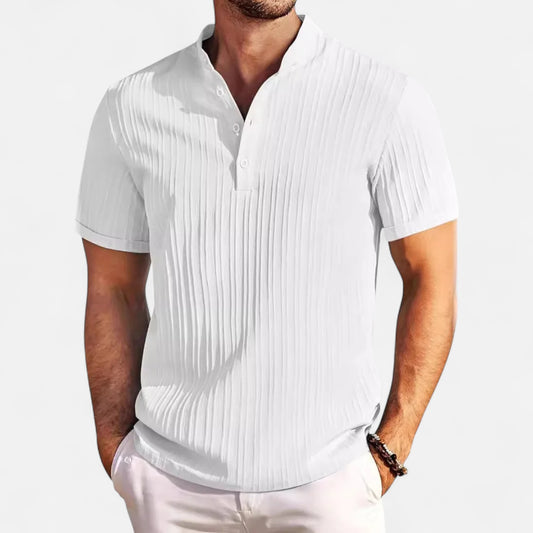 Velour Mode | Chemise Homme Jacquard Rayée – Respirabilité Supérieure, Élégance Texturée