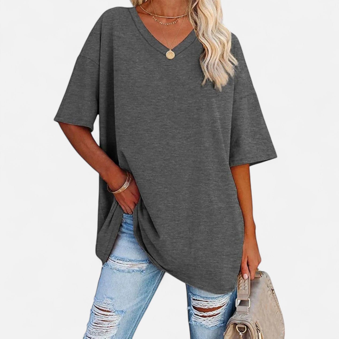 Velour Mode | Chemise Femme Épaules Tombantes en Coton – Décontraction Élégante, Confort Haut de Gamme