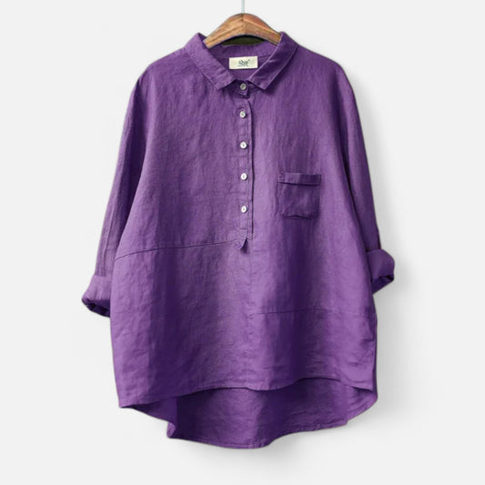 Velour Mode | Chemise Femme Décontractée à Manches Longues – Élégance Boutonnée, Style Polyvalent