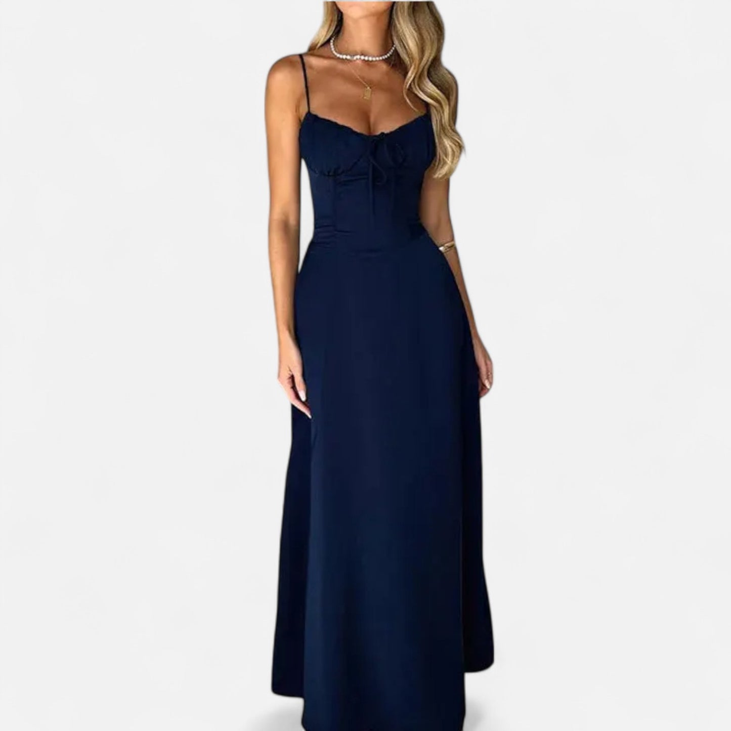 Velour Mode | Robe Longue Sans Manches Femme – Élégance Aérienne, Silhouette Élancée