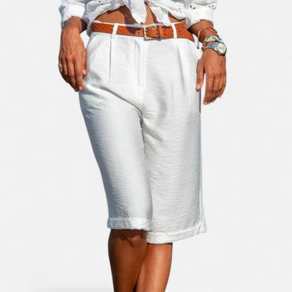 Velour Mode | Short Décontracté Femme en Coton Uni – Légèreté Naturelle, Élégance Épurée