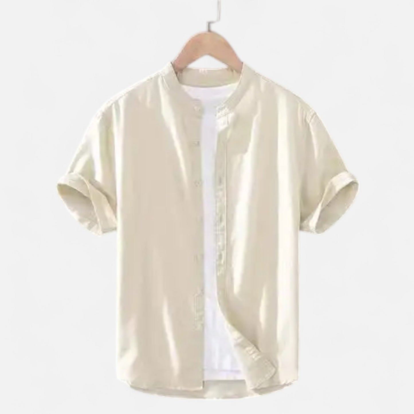 Velour Mode | Chemise Homme Lin Col Mao Manches Courtes