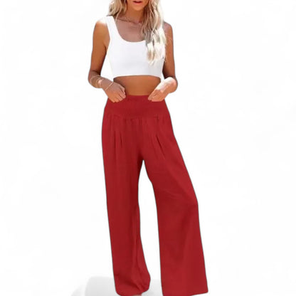Velour Mode | Pantalon Femme Décontracté à Taille Mi-Haute – Élégance et Confort