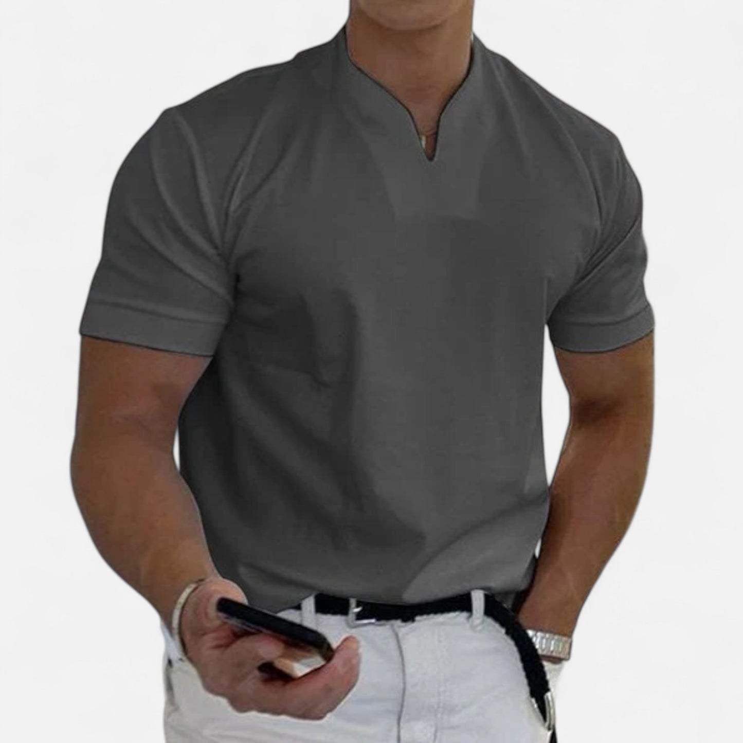 Velour Mode | T-shirt Homme Manches Courtes – Élégance Active, Style Business Décontracté