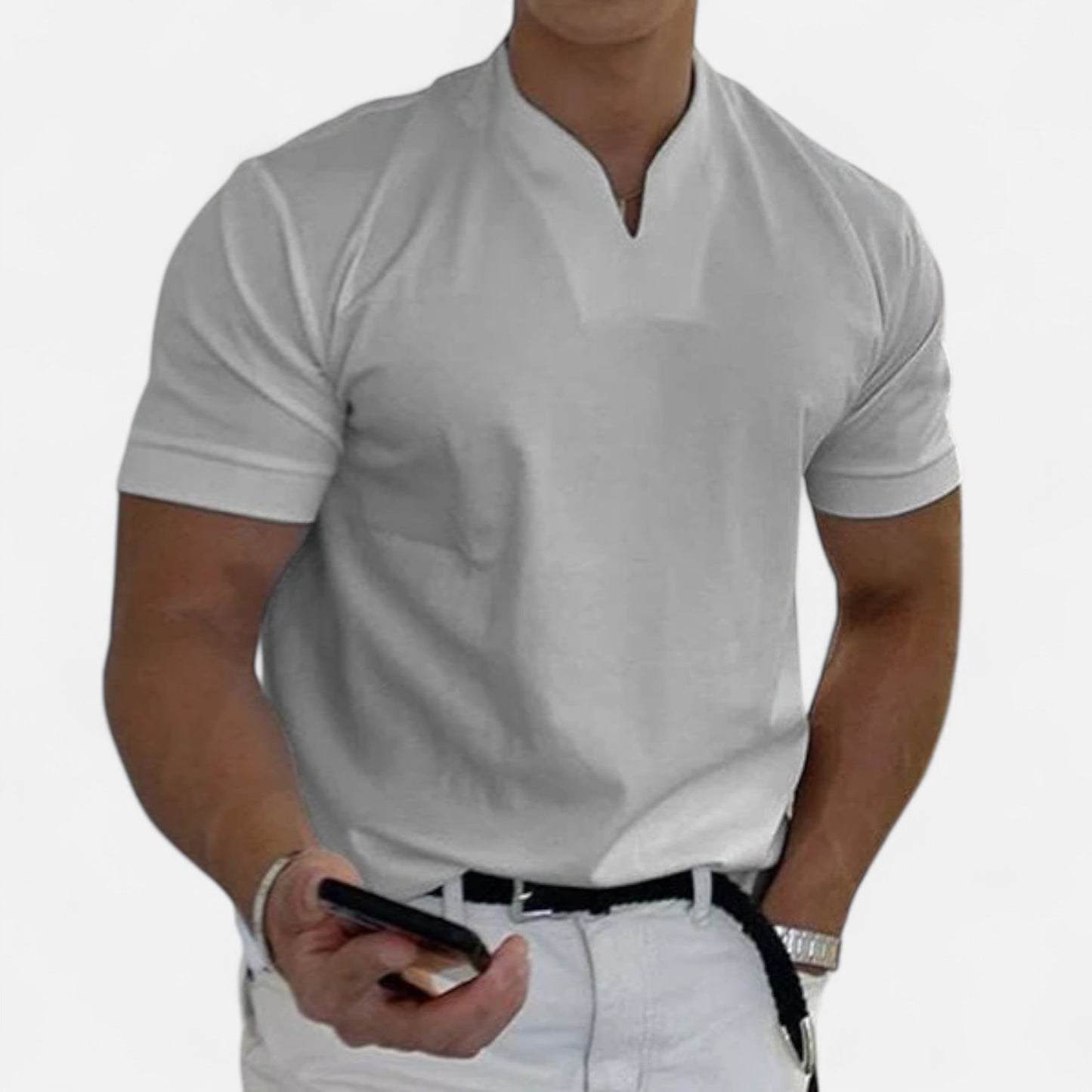Velour Mode | T-shirt Homme Manches Courtes – Élégance Active, Style Business Décontracté