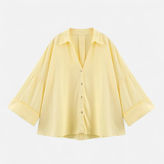 Velour Mode | Chemise Femme Lin Rayée à Manches Roulées