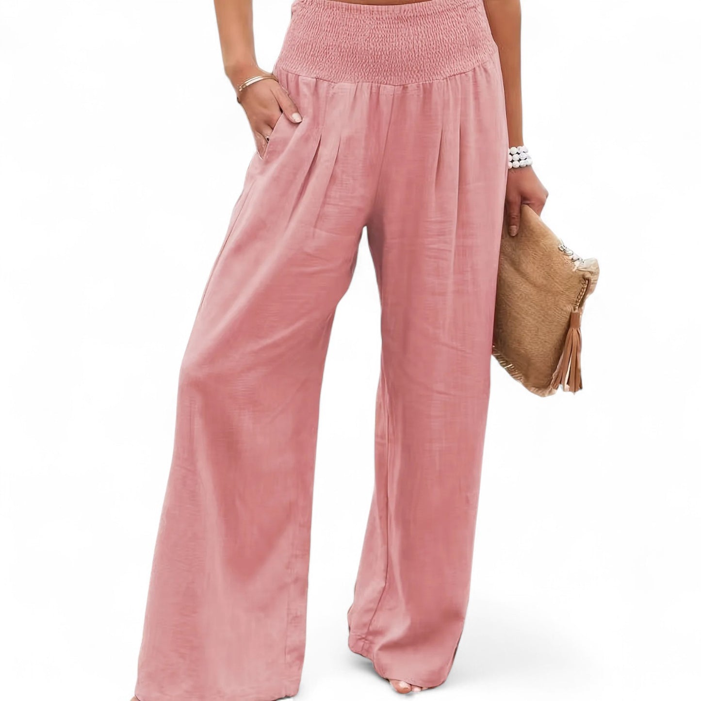 Velour Mode | Pantalon Femme Décontracté à Taille Mi-Haute – Élégance et Confort