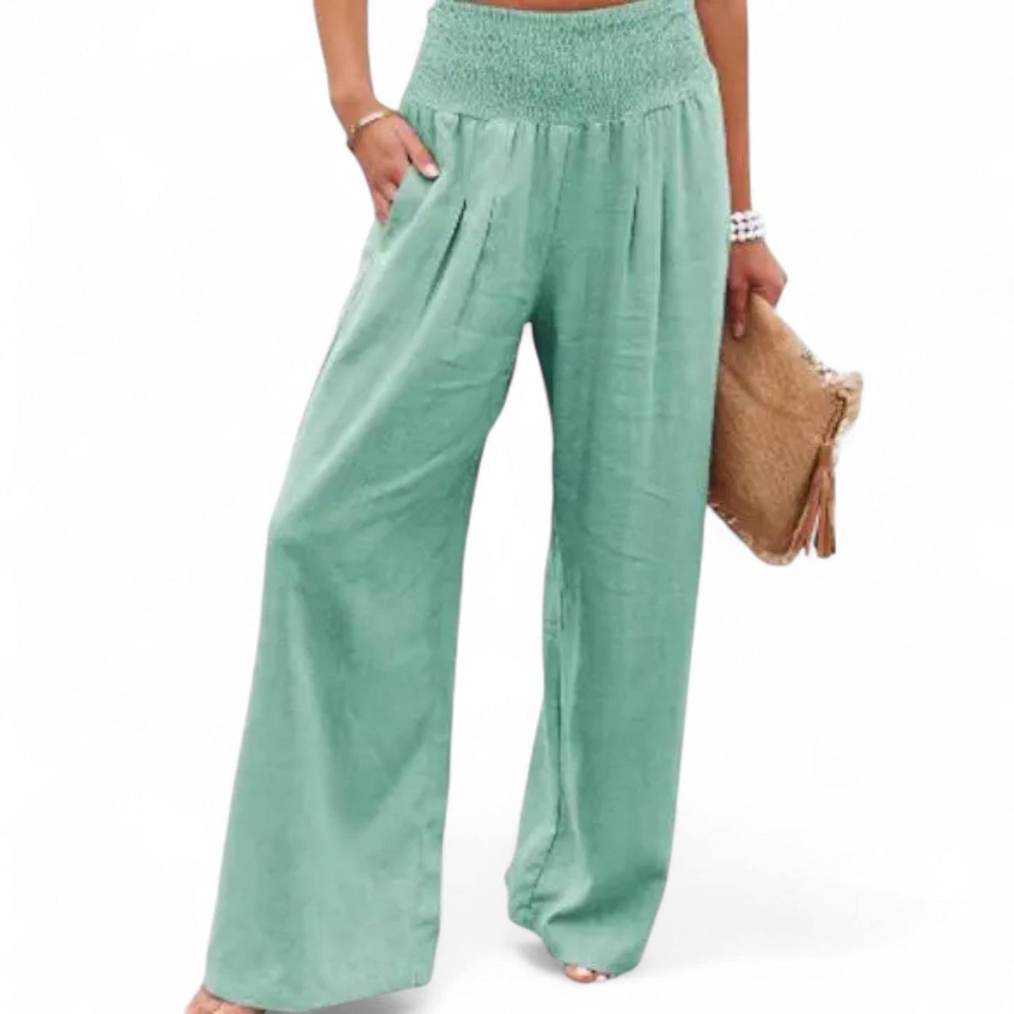 Velour Mode | Pantalon Femme Décontracté à Taille Mi-Haute – Élégance et Confort