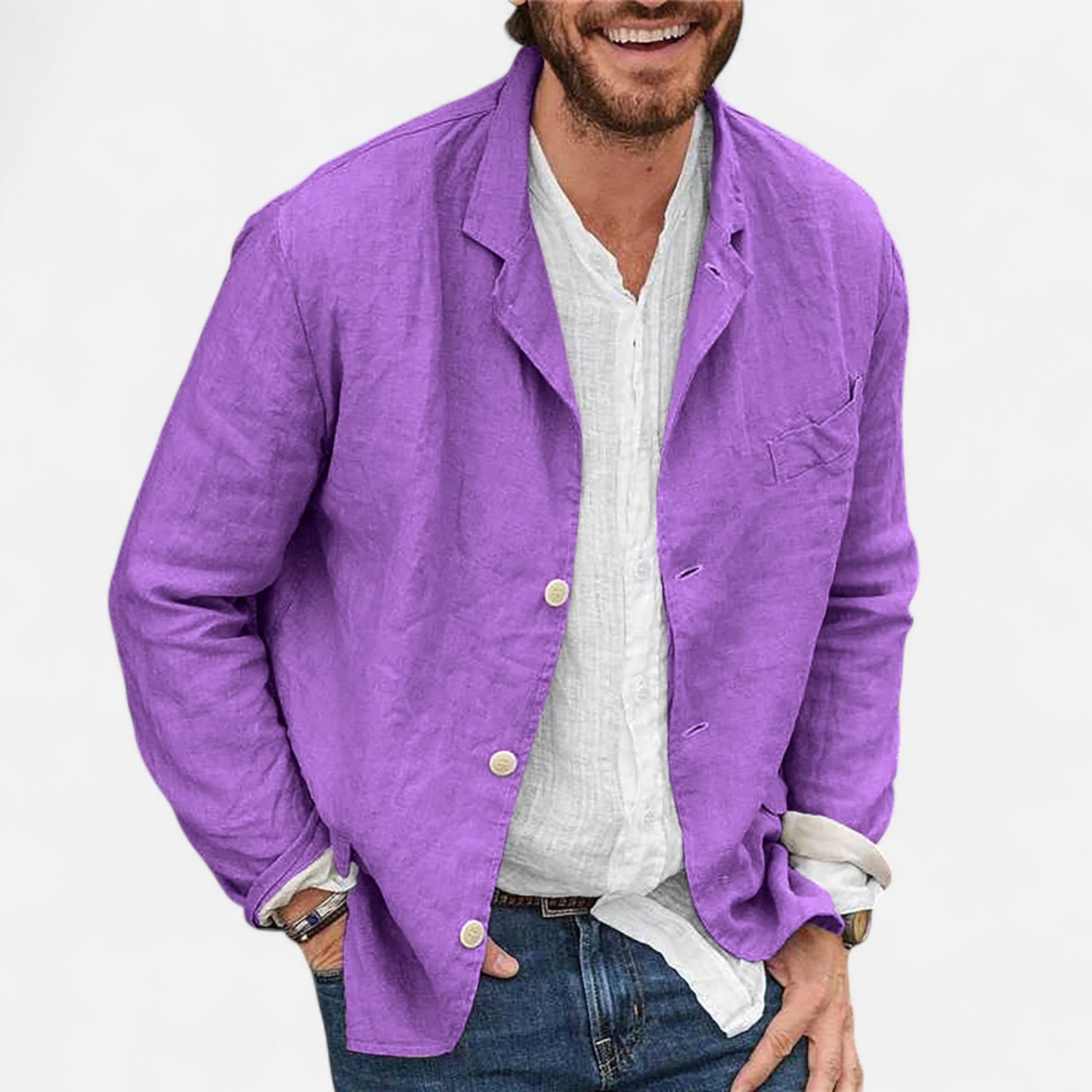 Velour Mode | Veste Ample en Coton et Lin – Légèreté Décontractée, Élégance Naturelle