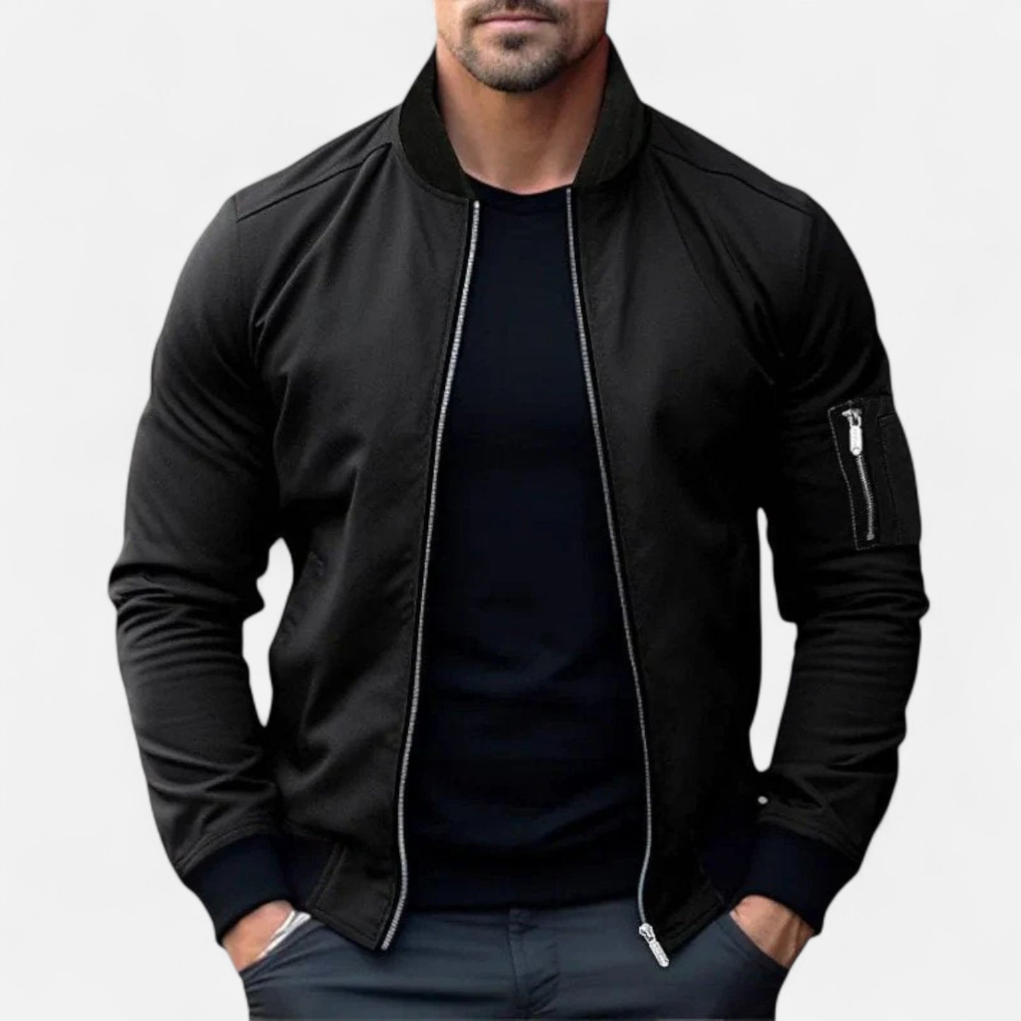 Velour Mode | Blouson Bomber Homme – Style Urbain, Silhouette Structurée