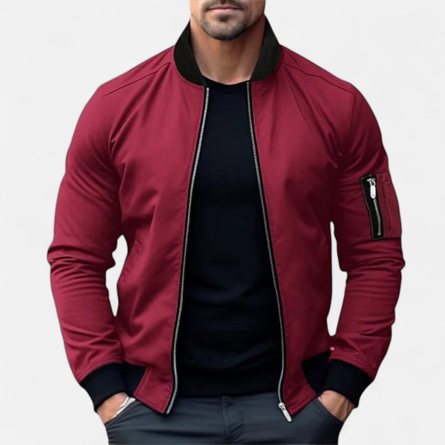 Velour Mode | Blouson Bomber Homme – Style Urbain, Silhouette Structurée