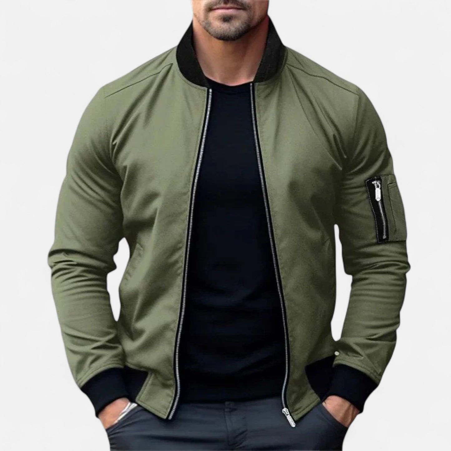 Velour Mode | Blouson Bomber Homme – Style Urbain, Silhouette Structurée