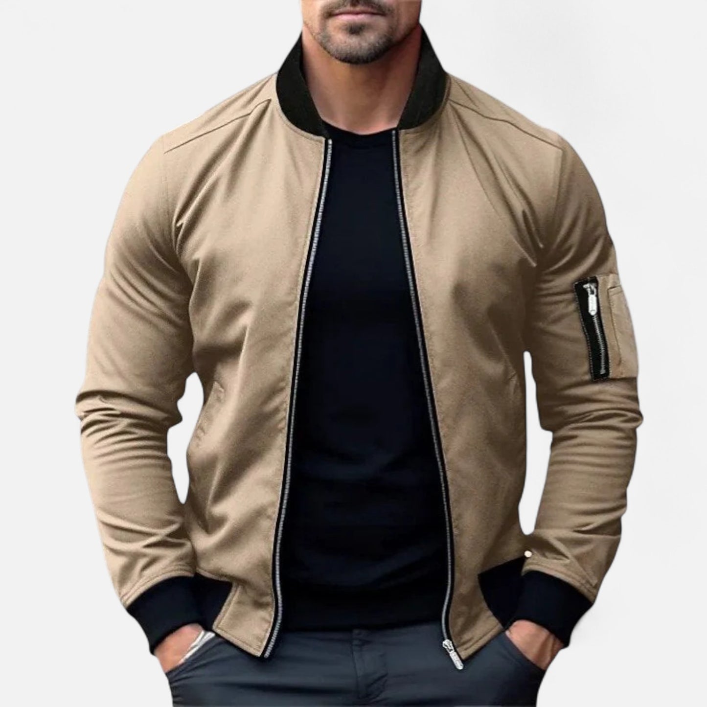 Velour Mode | Blouson Bomber Homme – Style Urbain, Silhouette Structurée