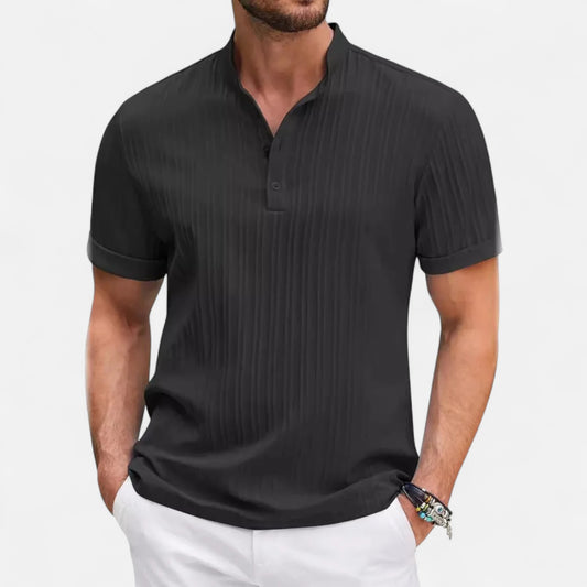 Velour Mode | Chemise Homme Jacquard Rayée – Respirabilité Supérieure, Élégance Texturée