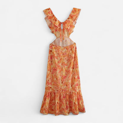 Velour Mode | Robe Longue Femme à Volants – Fluidité Élégante, Charme Intemporel
