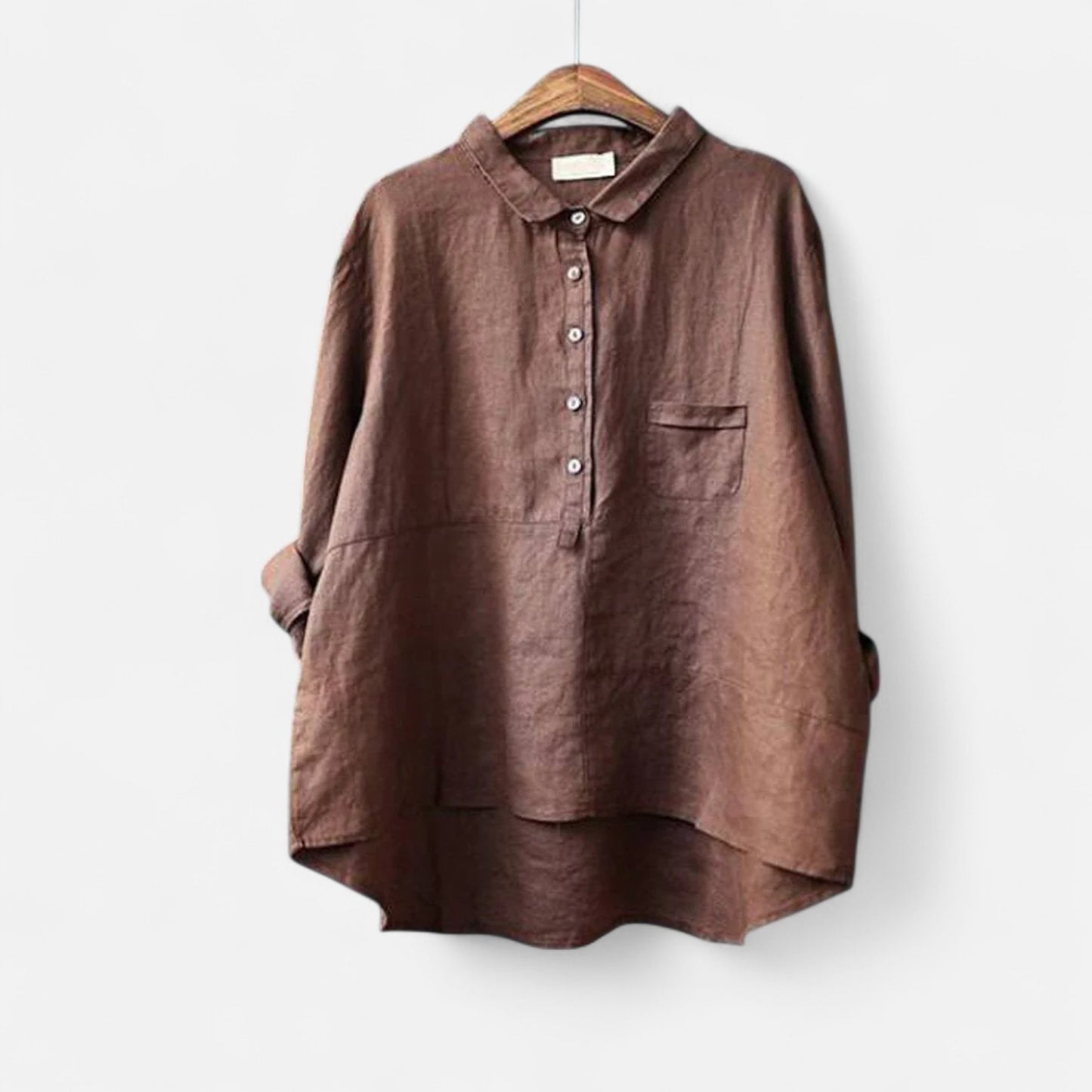 Velour Mode | Chemise Longue en Coton à Col Revers – Élégance Structurée et Confort Naturel