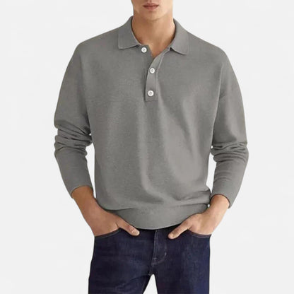 Velour Mode | Polo Homme Manches Longues – Élégance Décontractée, Finition Soignée