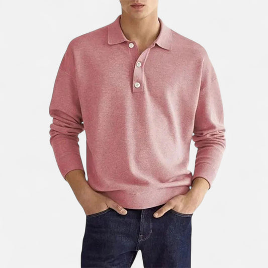 Velour Mode | Polo Homme Manches Longues – Élégance Décontractée, Finition Soignée