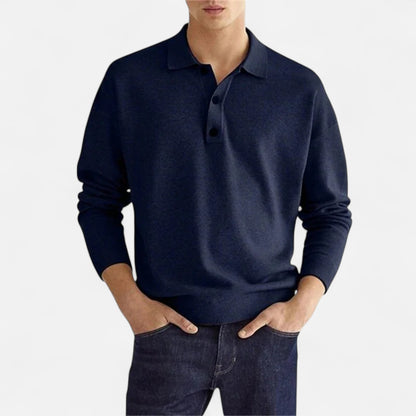 Velour Mode | Polo Homme Manches Longues – Élégance Décontractée, Finition Soignée