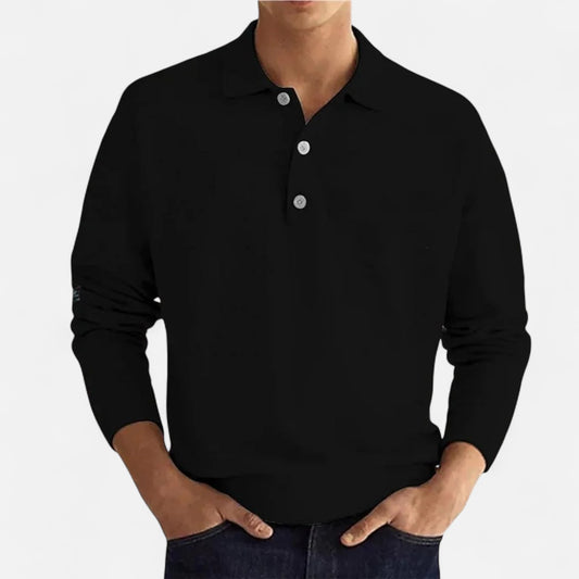 Velour Mode | Polo Homme Manches Longues – Élégance Décontractée, Finition Soignée