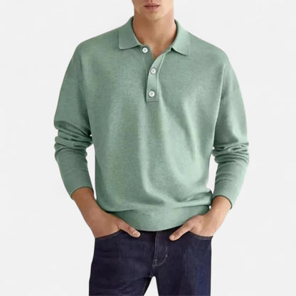 Velour Mode | Polo Homme Manches Longues – Élégance Décontractée, Finition Soignée