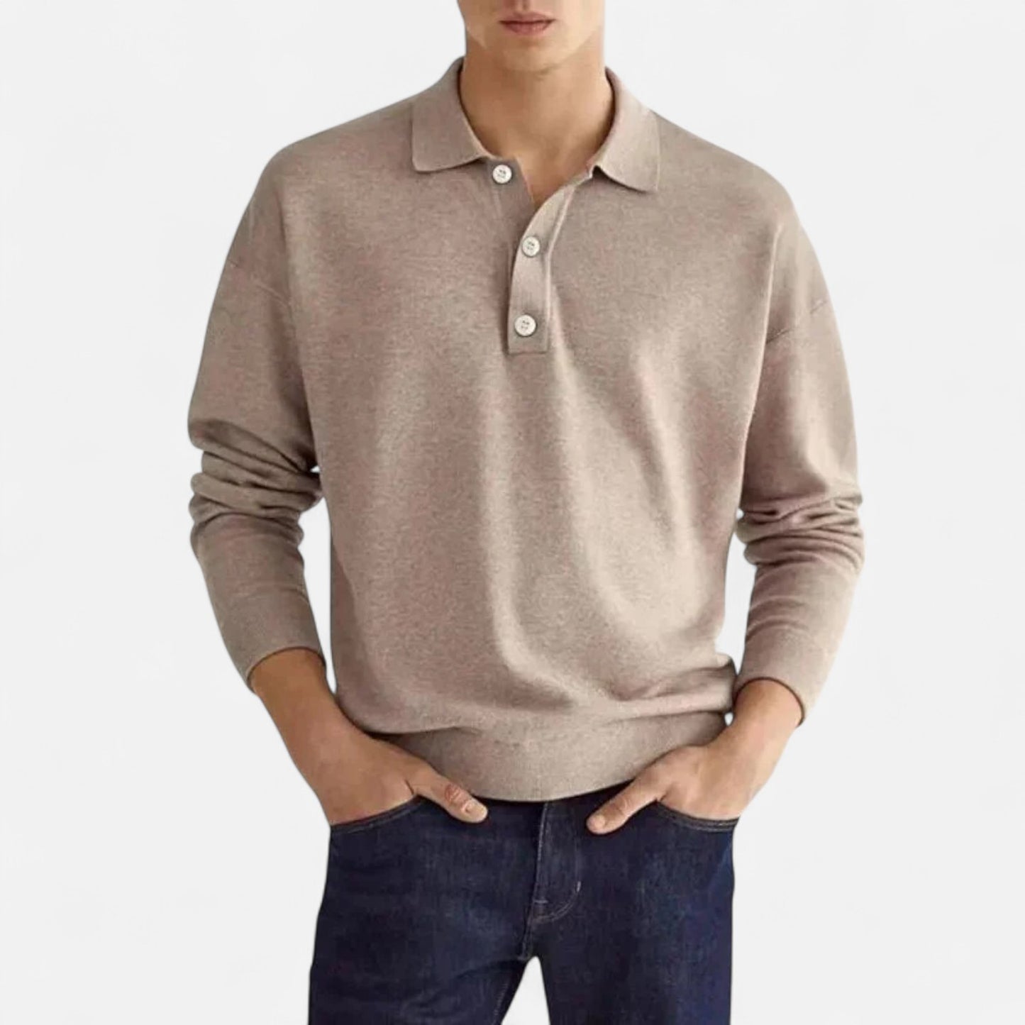 Velour Mode | Polo Homme Manches Longues – Élégance Décontractée, Finition Soignée