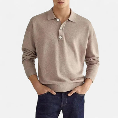 Velour Mode | Polo Homme Manches Longues – Élégance Décontractée, Finition Soignée