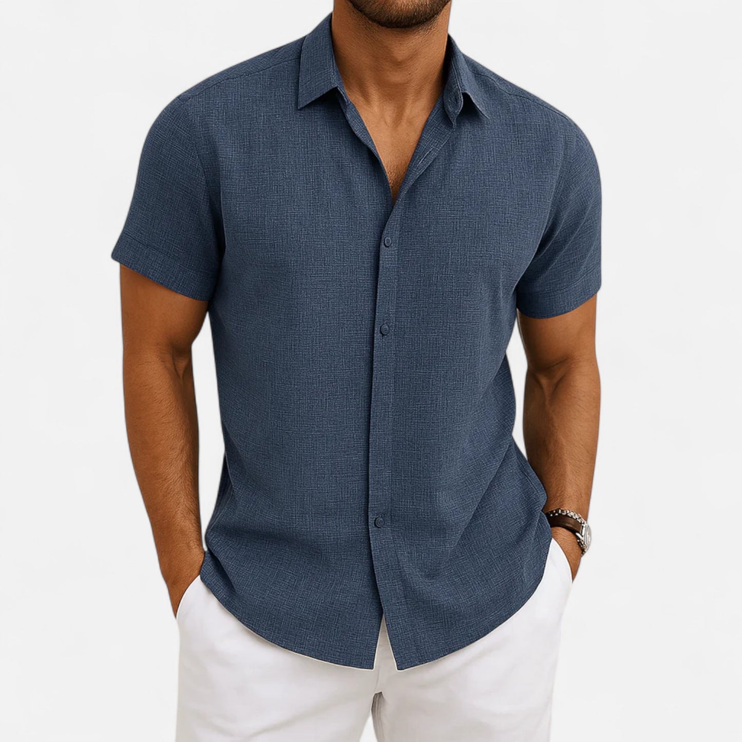 Velour Mode | Chemise Homme Manches Courtes Respirante – Fraîcheur Élégante, Confort Léger
