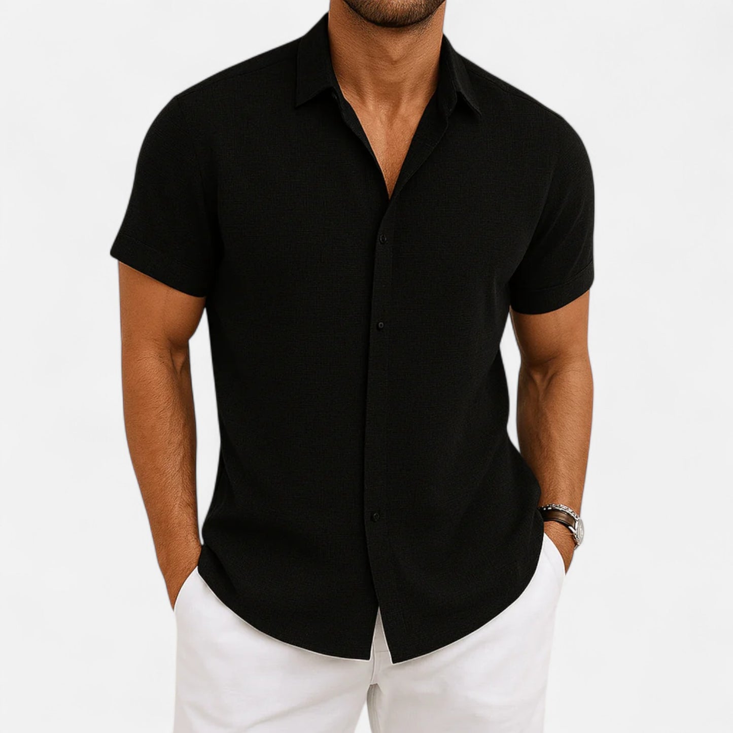 Velour Mode | Chemise Homme Manches Courtes Respirante – Fraîcheur Élégante, Confort Léger