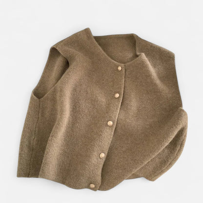 Velour Mode | Gilet Sans Manches Tricoté Femme – Élégance Minimaliste, Chaleur Délicate