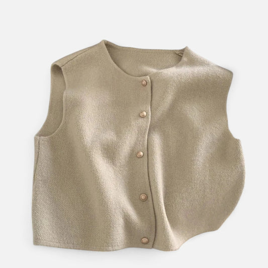 Velour Mode | Gilet Sans Manches Tricoté Femme – Élégance Minimaliste, Chaleur Délicate