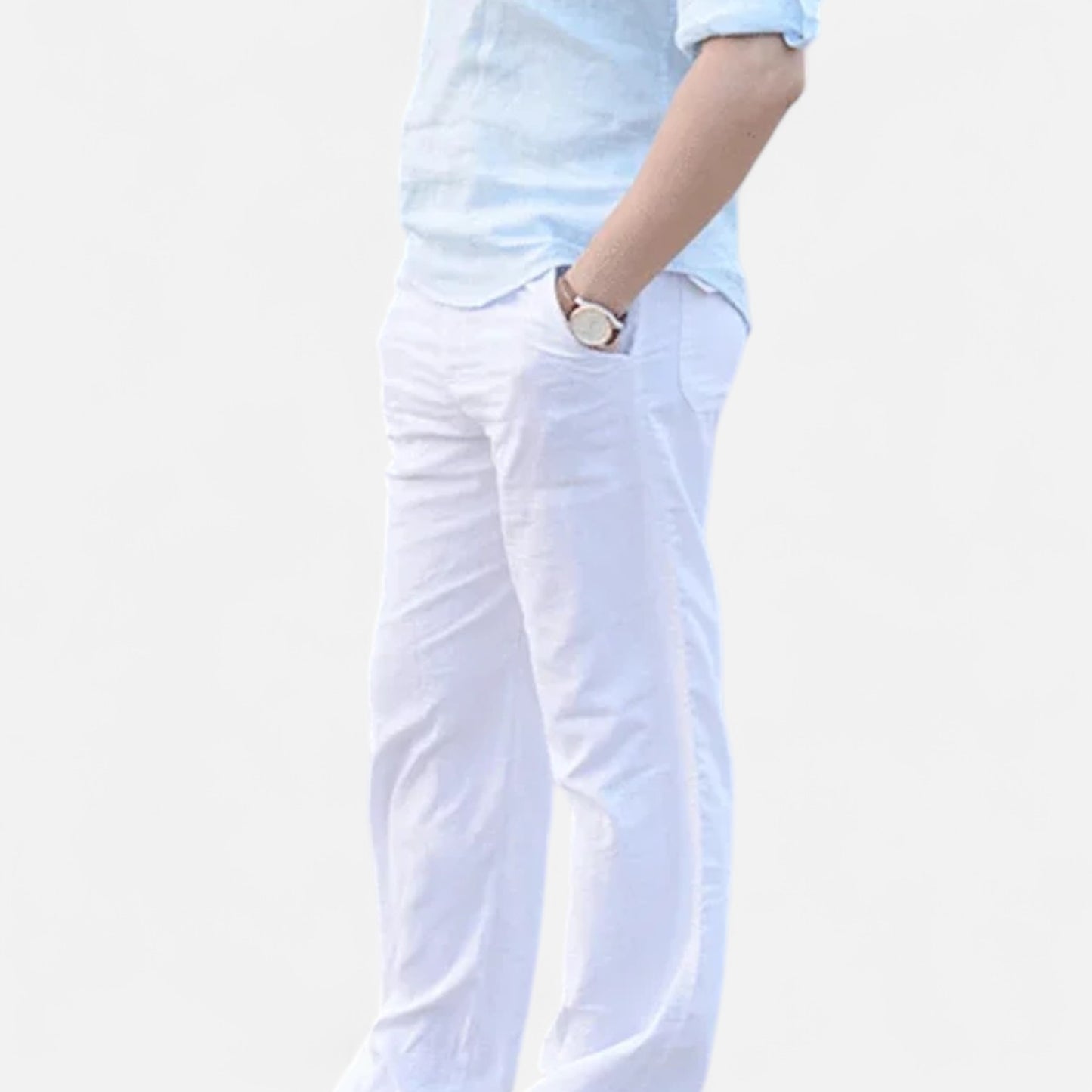 Velour Mode | Pantalon Homme Lin et Coton Coupe Ample – Fraîcheur Naturelle, Élégance Décontractée