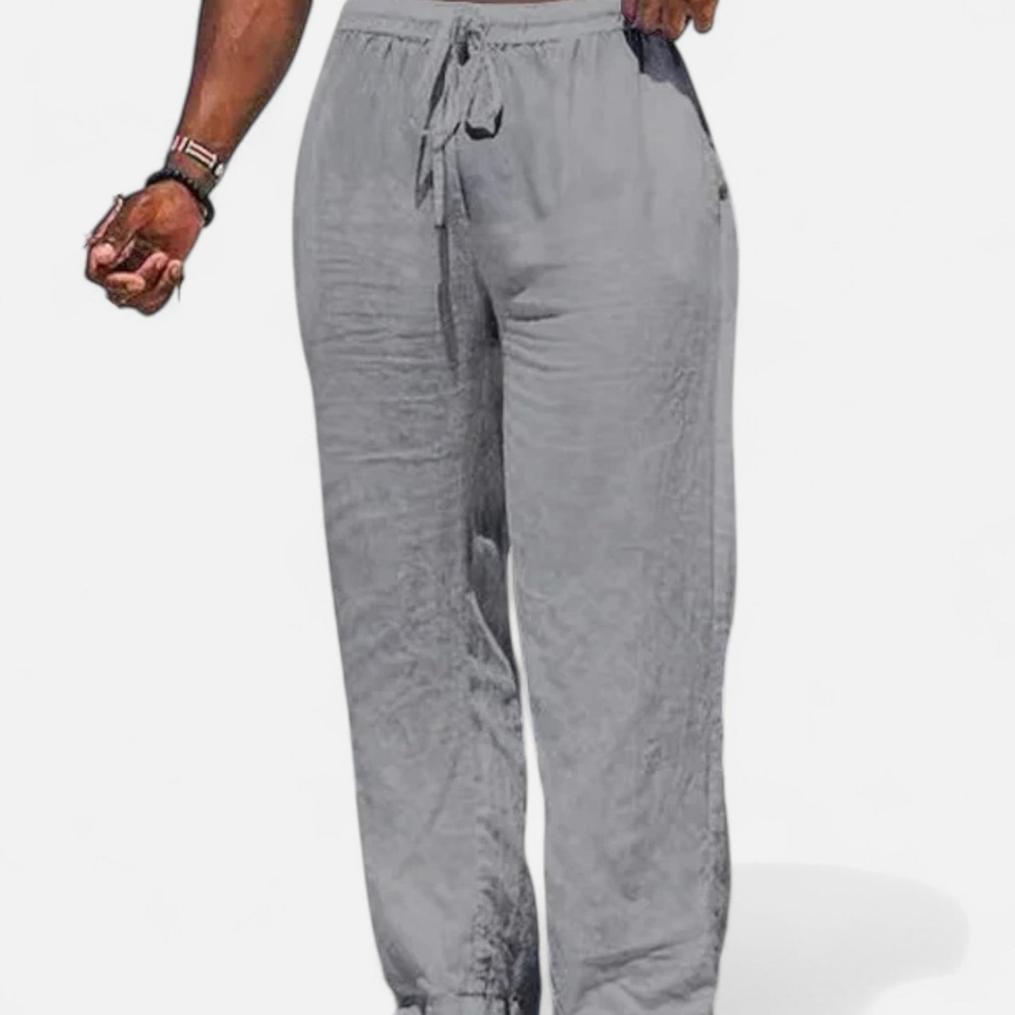 Velour Mode | Pantalon Homme Lin et Coton Coupe Ample – Fraîcheur Naturelle, Élégance Décontractée