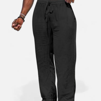 Velour Mode | Pantalon Homme Lin et Coton Coupe Ample – Fraîcheur Naturelle, Élégance Décontractée
