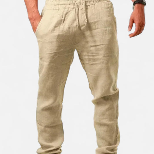 Velour Mode | Pantalon Homme Lin et Coton Coupe Ample – Fraîcheur Naturelle, Élégance Décontractée