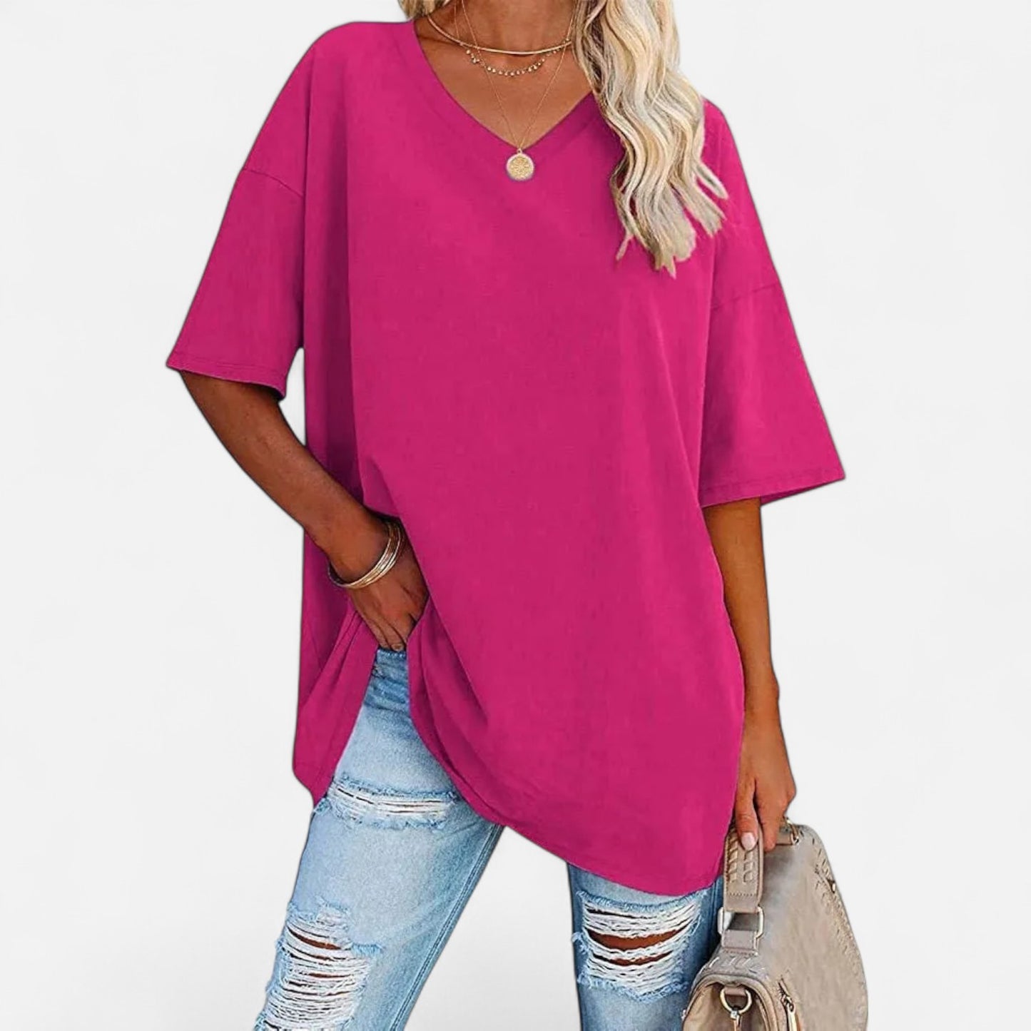 Velour Mode | Chemise Femme Épaules Tombantes en Coton – Décontraction Élégante, Confort Haut de Gamme