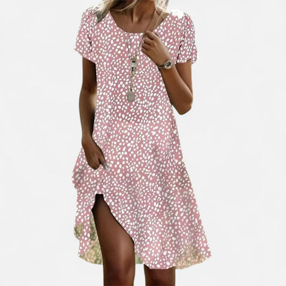 Velour Mode | Robe Midi Femme Style Ethnique – Col Rond, Esprit Artistique et Nomade