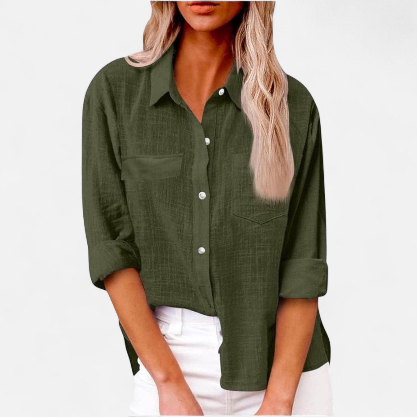 Velour Mode | Chemise Femme en Lin à Manches Longues – Légère et Décontractée