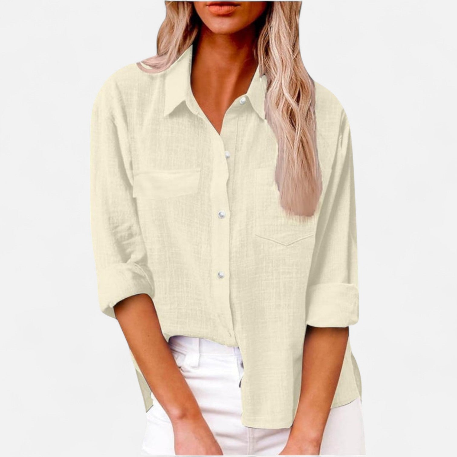Velour Mode | Chemise Femme en Lin à Manches Longues – Légère et Décontractée