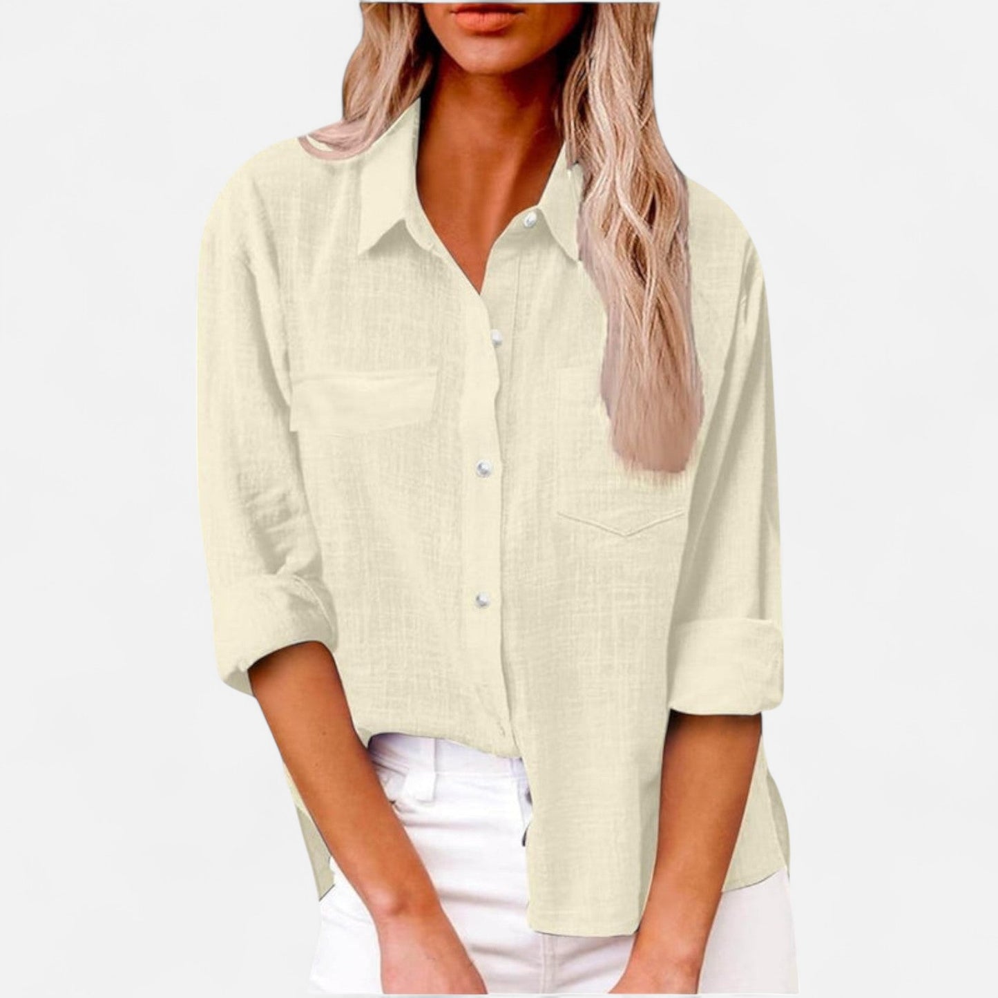 Velour Mode | Chemise Femme en Lin à Manches Longues – Légère et Décontractée