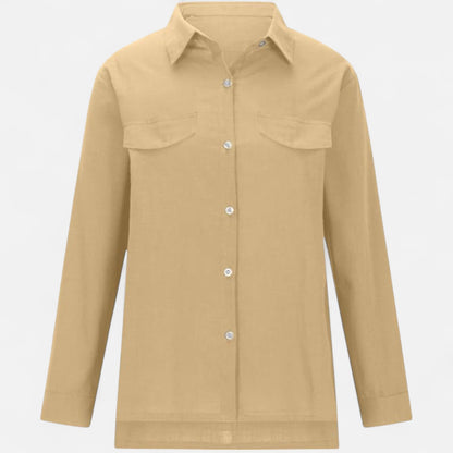 Velour Mode | Chemise Femme en Lin à Manches Longues – Légère et Décontractée