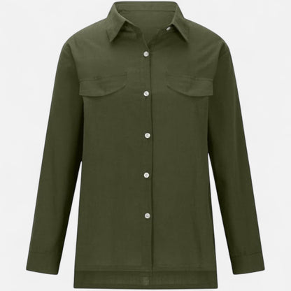 Velour Mode | Chemise Femme en Lin à Manches Longues – Légère et Décontractée