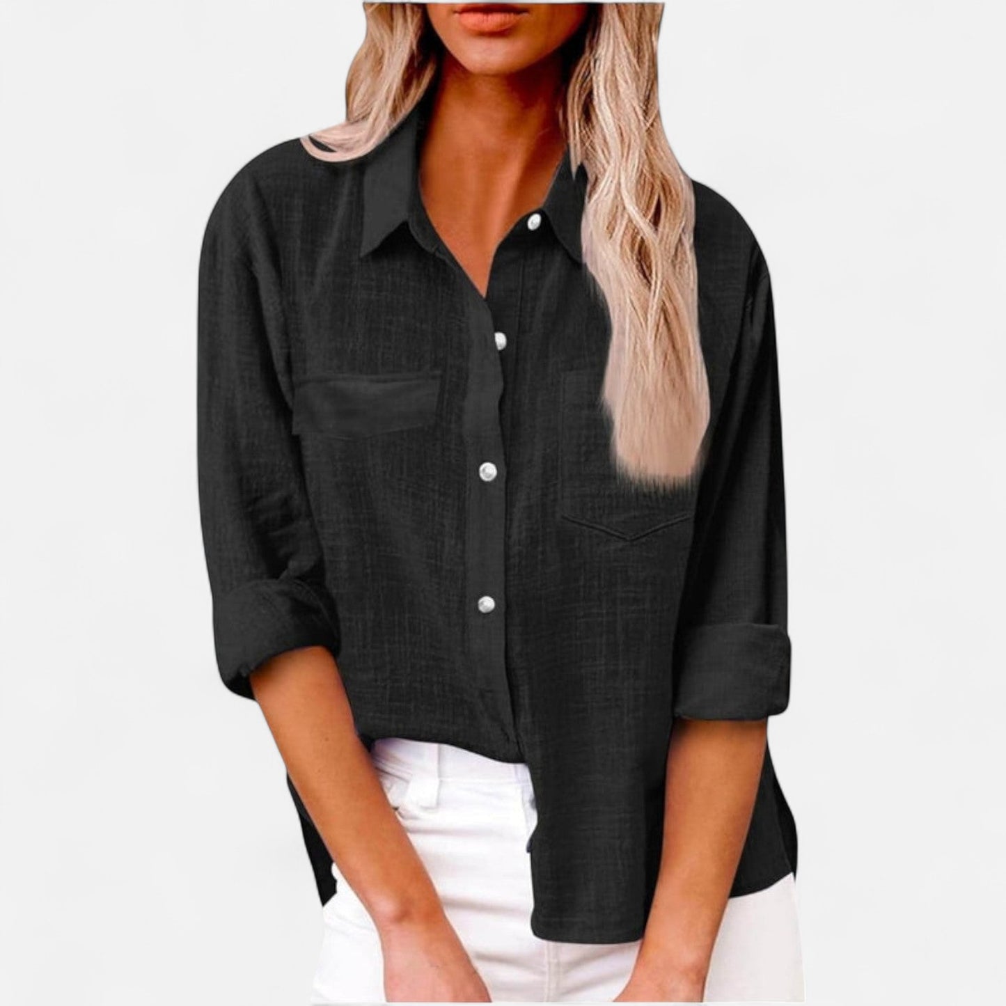 Velour Mode | Chemise Femme en Lin à Manches Longues – Légère et Décontractée
