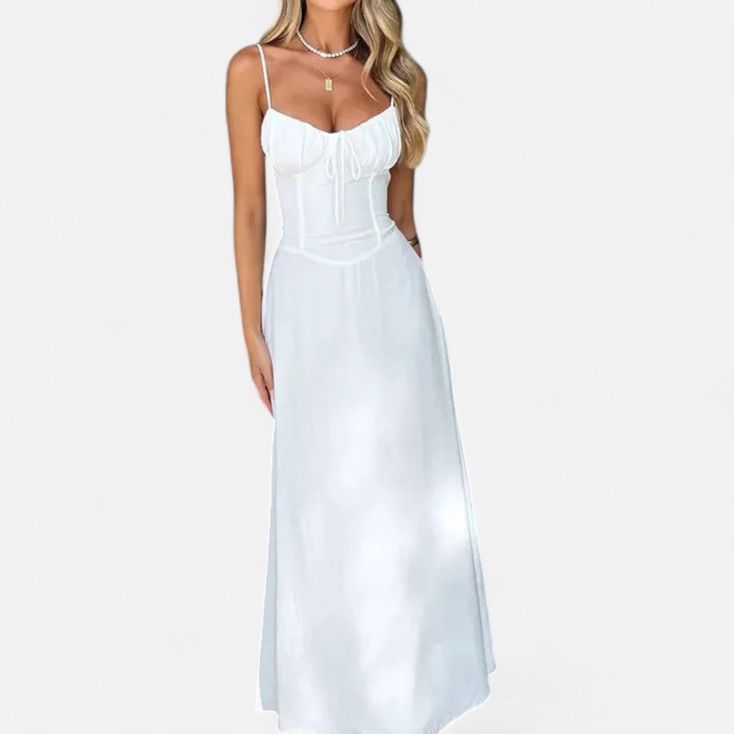 Velour Mode | Robe Longue Sans Manches Femme – Élégance Aérienne, Silhouette Élancée