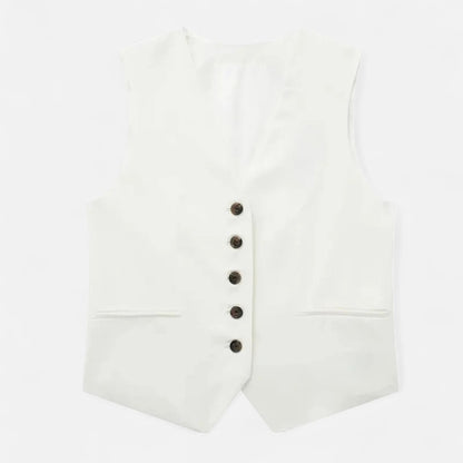 Velour Mode | Ensemble Femme Gilet + Short Taille Haute – Silhouette Affinée, Style Coordonné