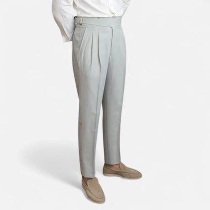 Velour Mode | Pantalon Classique à Boucle Homme – Taille Ceinturée, Élégance Structurée