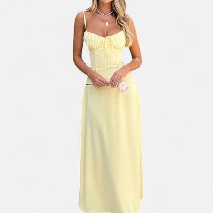 Velour Mode | Robe Longue Sans Manches Femme – Élégance Aérienne, Silhouette Élancée